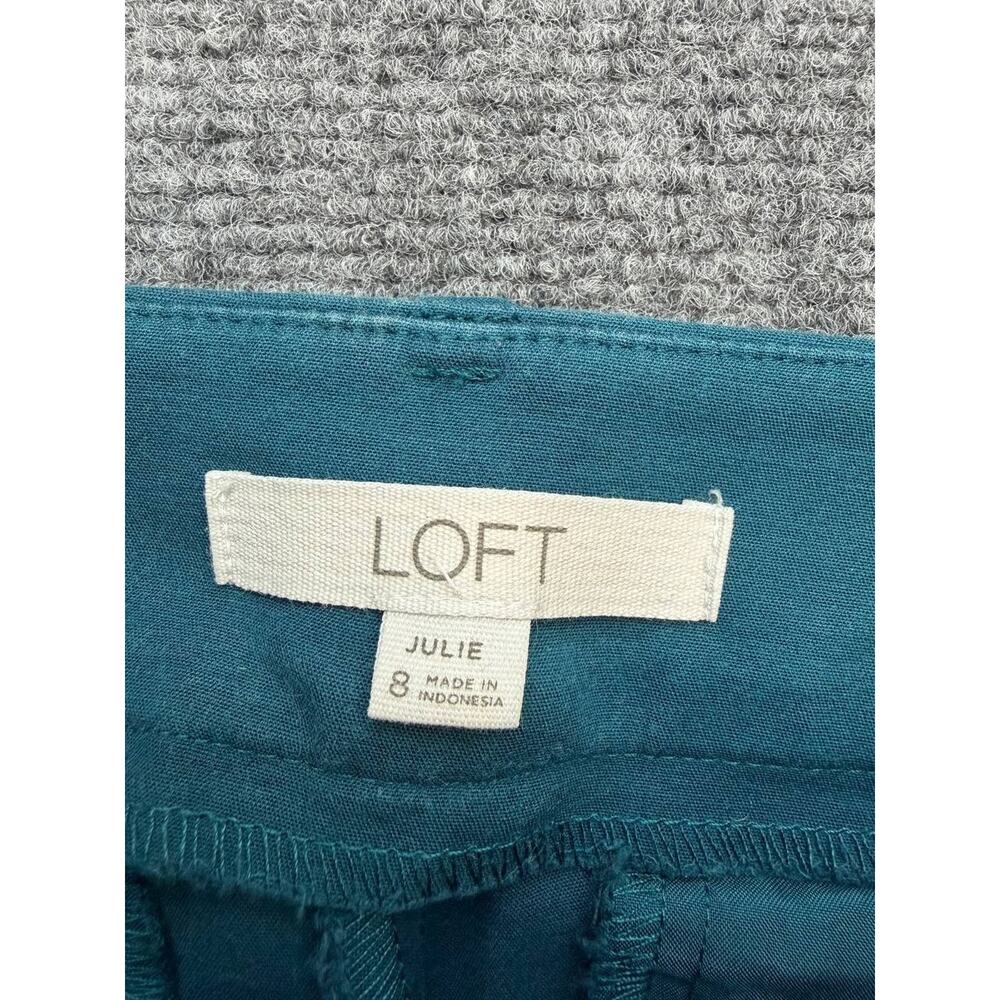 LOFT Julie Women’s Size 8 Teal Cotton Blend Straight Leg Ankle Pants - Picture 3 of 10